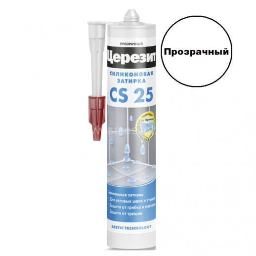 Герметик-затирка силиконовый Церезит CS 25 (прозрачный) 280мл