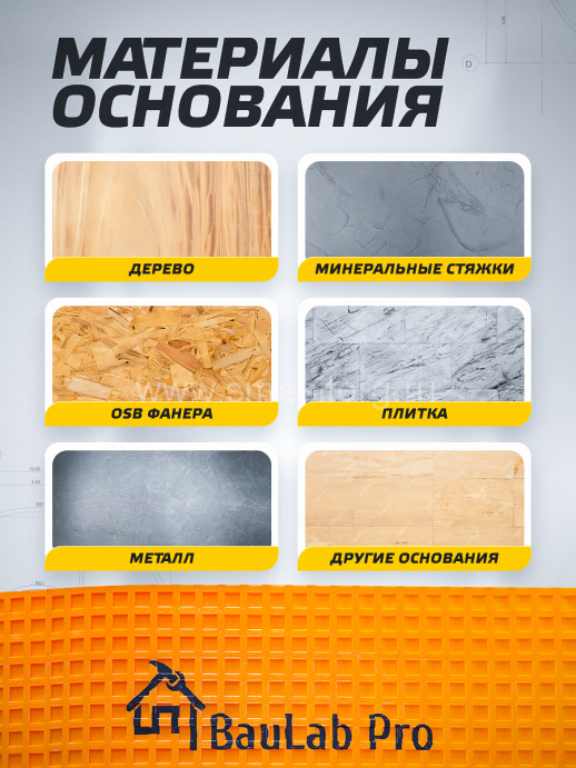 Компенсирующее нагрузки трещиностойкое полотно BauLab Pro Floor 2.0 1M² арт. FL500/1 