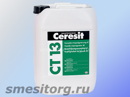 Гидрофобизатор для фасада из бетона и кирпича Церезит СТ 13 банка 10 л