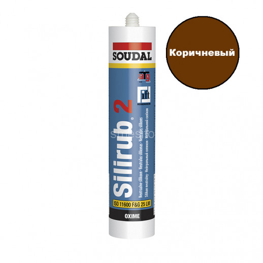 Силиконовый герметик SOUDAL Silirub 2 (коричневый) 300 мл
