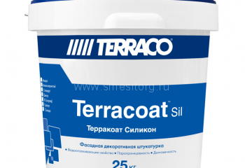 Штукатурка фасадная  декоративная со средней текстурой Terracoat Standart Silicone "Шагрень" 25кг