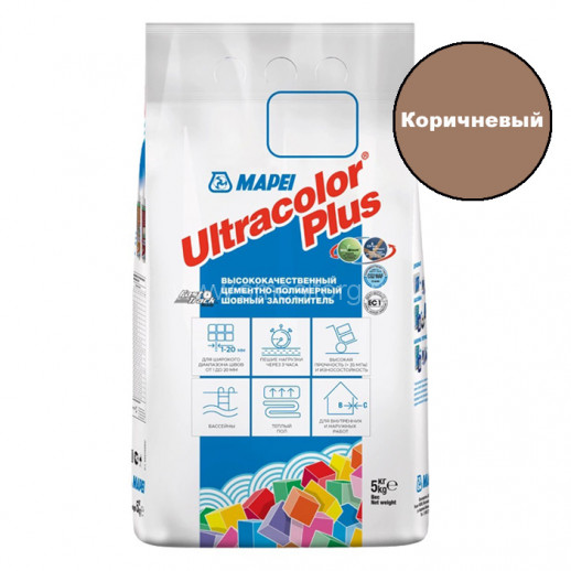 Цементная затирка для швов Mapei Ultracolor Plus №142 (Коричневый) 5кг
