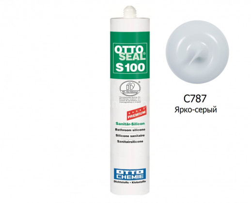 Силиконовый герметик OTTOSEAL S100 PREMIUM С787 (ярко-серый) 300мл