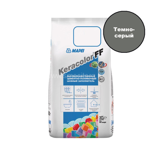 Цементная затирка для швов Mapei Keracolor FF №113 (Темно-серый) 2кг