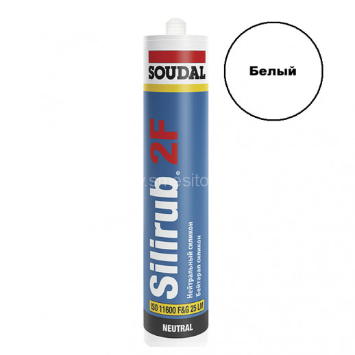 Силиконовый герметик Soudal SILIRUB 2F (белый) 300 мл