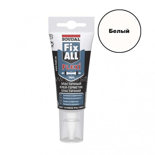 Гибридный полиуретановый клей герметик SOUDAL FIX ALL FLEXI (белый) 125мл