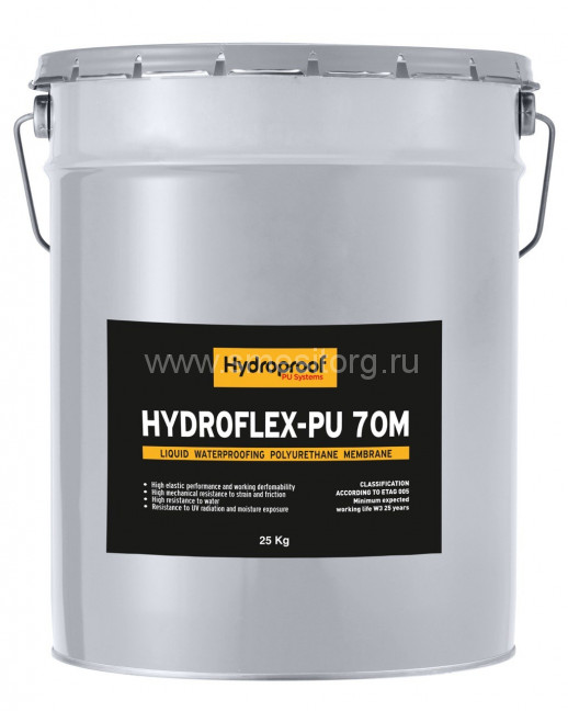 Полиуретановая гидроизоляция для кровли Hydroproof HydroFlex-PU 70M (белая) 6кг