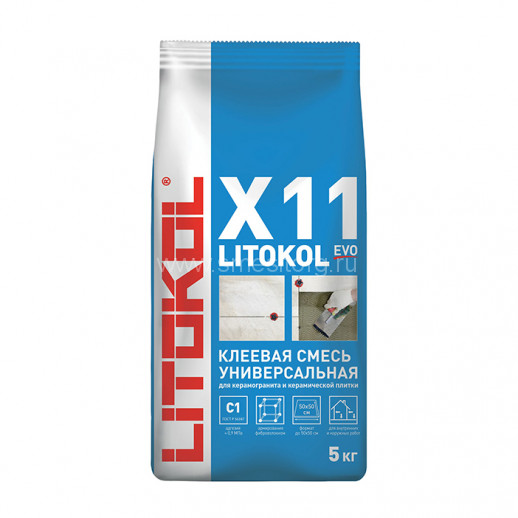 Клей цементный для плитки LITOKOL X11 EVO (серый) 5 кг
