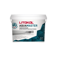 Эластичная гидроизоляция Litokol AQUAMASTER однокомпонентная (серый) 4 кг