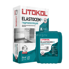 Гидроизоляция цементная Litokol Elastocem (A+B) двухкомпонентная 32 кг