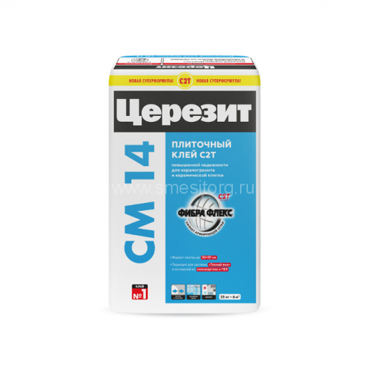 Цементный клей для плитки Церезит CM 14 (серый) 25кг