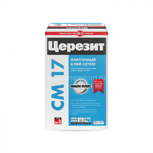Цементный клей для плитки Церезит CM 17 (серый) 25кг