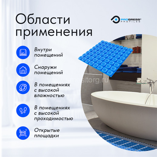 Гидроизоляционное полотно под теплый пол PRODESO HEAT GRIP 8 (рулон 13 M²) арт. PDESHG 131/E