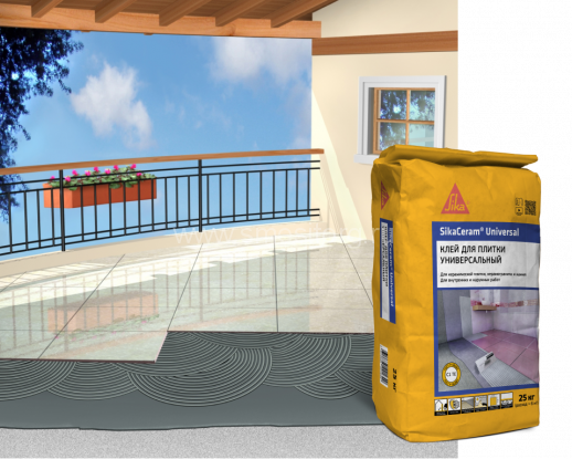 Цементный плиточный клей Sika SikaCeram Universal (серый) 25 кг