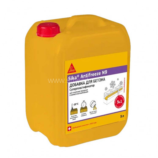 Пластификатор и ускоритель с противоморозным эффектом Sika Antifreeze №9 5 л