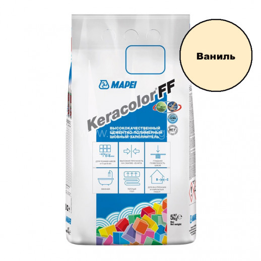 Цементная затирка для швов Mapei Keracolor FF №131 (Ваниль) 5кг