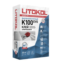 Клей цементный для плитки Litokol Hyperflex K100 EVO (серый) 20 кг