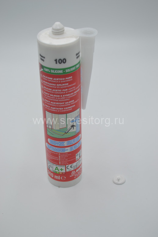 Силиконовый герметик-затирка MAPEI Mapesil AC №100 (белый) 310мл