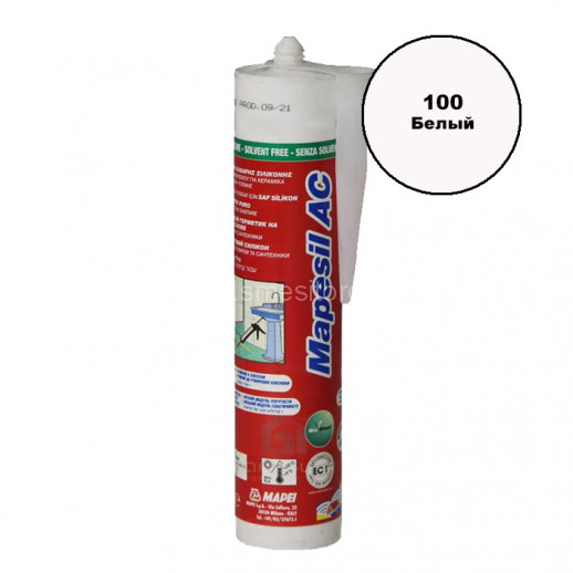 Силиконовый герметик-затирка MAPEI Mapesil AC №100 (белый) 310мл