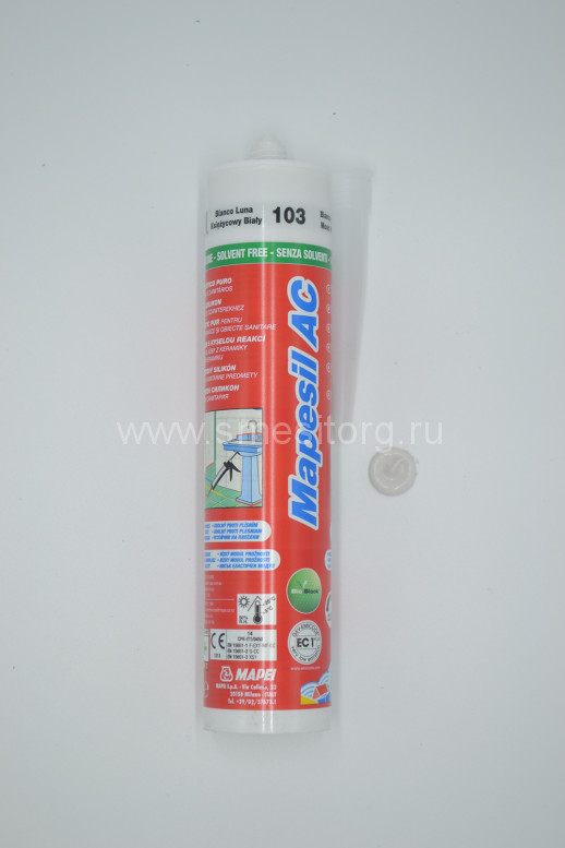 Силиконовый герметик-затирка MAPEI Mapesil AC №103 (белая луна) 310мл