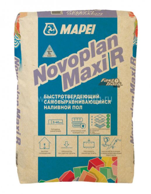 Быстротвердеющий самовырав. наливной пол Мапеи Novoplan Maxi R 23кг
