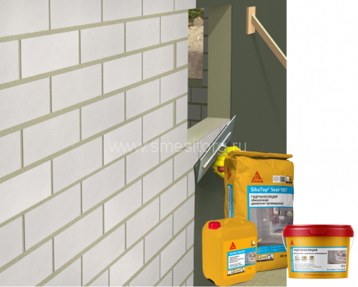 Гидроизоляция эластичная обмазочная SikaTop Seal 107 (A+В) 10 кг