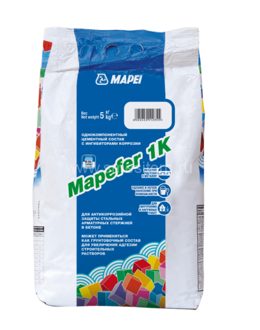 Смесь для защиты арматуры Mapei Mapefer 1K тиксотропного типа 5кг