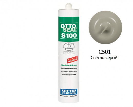 Cиликоновый герметик OTTOSEAL S100 PREMIUM С501 (светло-серый) 300мл