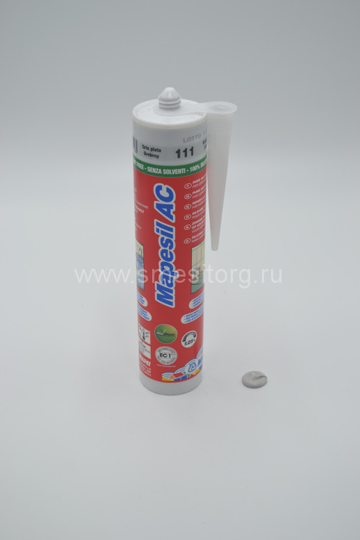 Силиконовый герметик-затирка MAPEI Mapesil AC №111 (светло-серый) 310 мл