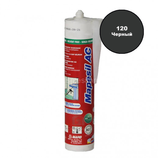 Силиконовый герметик-затирка MAPEI Mapesil AC №120 (черный) 310 мл