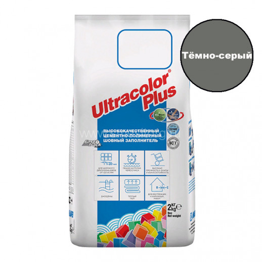 Цементная затирка для швов Mapei Ultracolor Plus №113 (Тёмно-серый) 2кг