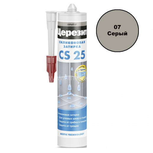 Герметик-затирка силиконовый Церезит CS 25 №07 (серый) 280мл